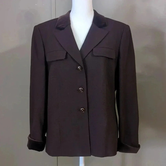 Kasper Brown Wool Blazer - Picture 1 of 9